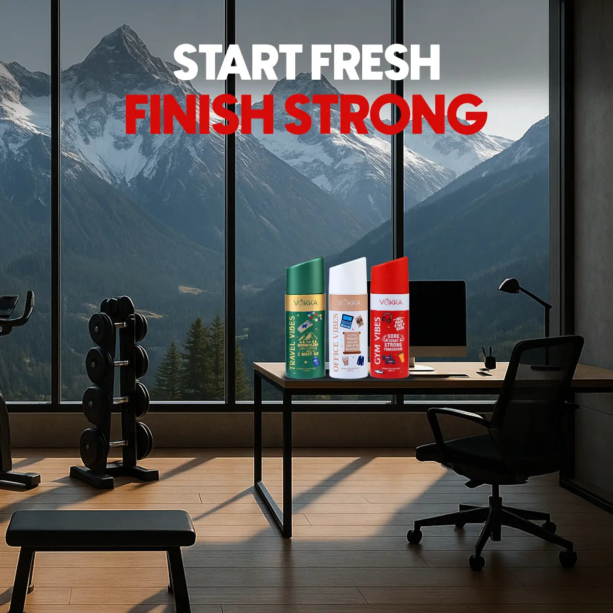 Vokka Vibes Deodorant Combo Pack 450ml - 150ml x 3