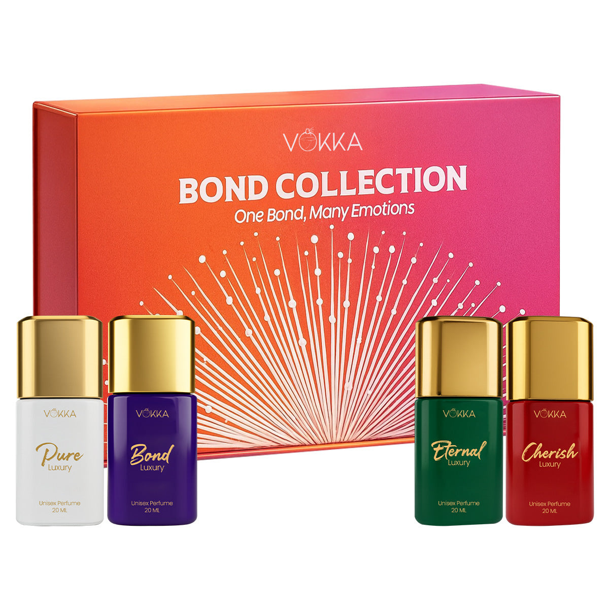 Vokka Bond Collection Luxury Long Lasting Unisex Perfume Gift Set 4x20ml