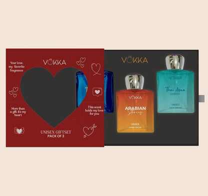 Vokka Gift of Love 150ml - 3 x 50ml Luxury Unisex Perfume Gift Set