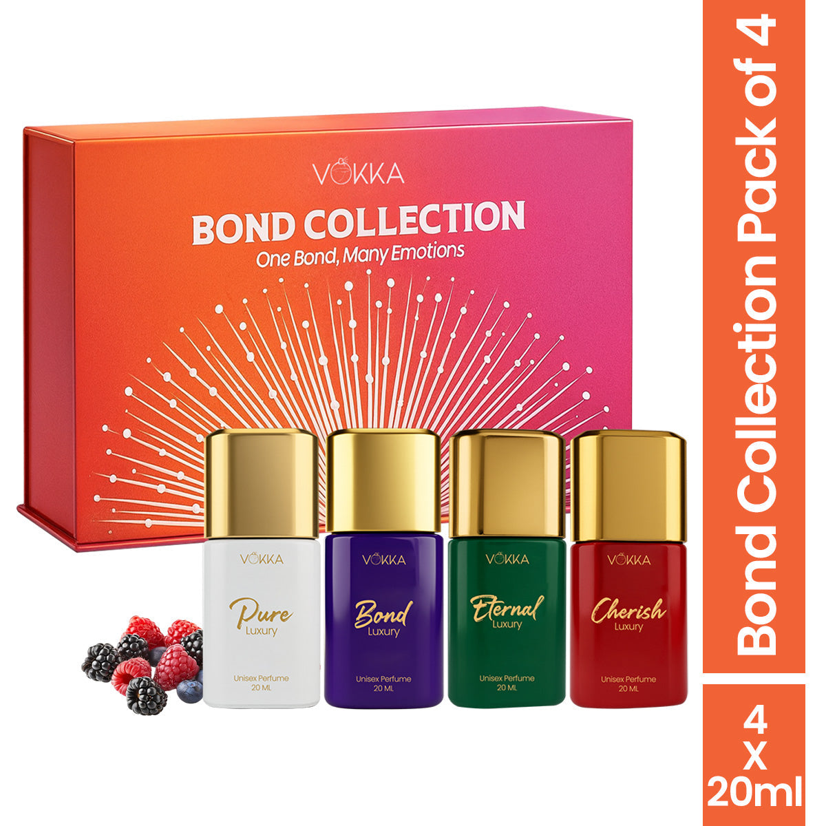 Vokka Bond Collection Luxury Long Lasting Unisex Perfume Gift Set 4x20ml