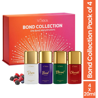 Vokka Bond Collection Luxury Long Lasting Unisex Perfume Gift Set 4x20ml
