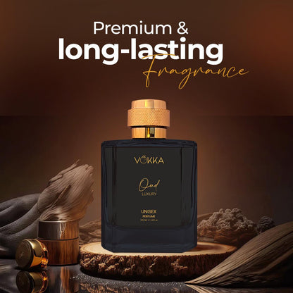 VOKKA Oud & Aqua 200 ml Pack of 2 x 100ml Unisex Luxury Long Lasting Perfume