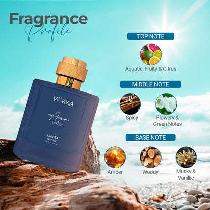 VOKKA Aqua 100 ml Unisex Luxury Long Lasting Aqua Perfume For Men And Women