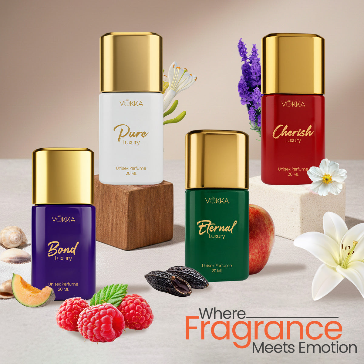 Vokka Bond Collection Luxury Long Lasting Unisex Perfume Gift Set 4x20ml