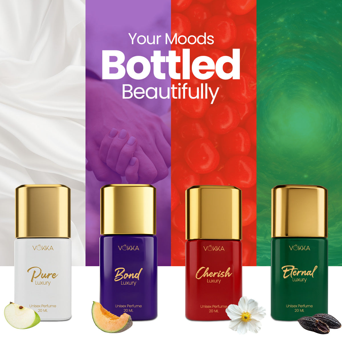 Vokka Bond Collection Luxury Long Lasting Unisex Perfume Gift Set 4x20ml