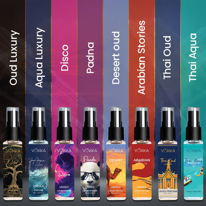 Vokka Perfume Trial Pack – Pack of 8 x 8ml Unisex Luxury Perfumes