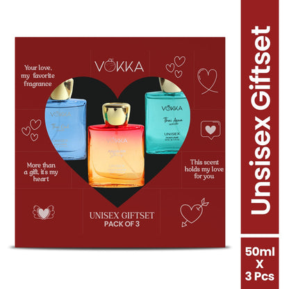 Vokka Gift of Love 150ml - 3 x 50ml Luxury Unisex Perfume Gift Set