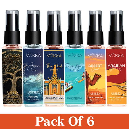 Vokka Perfume Discovery Pack – Pack of 6 x 8ml Unisex Luxury Perfumes